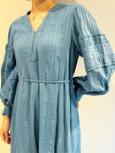 STRIPE JQD GATHER DRESS