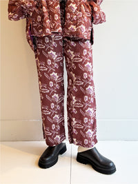 HAND PAINT FLOWER PRT PANTS