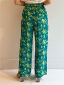 HAND PAINT FLOWER PRT PANTS