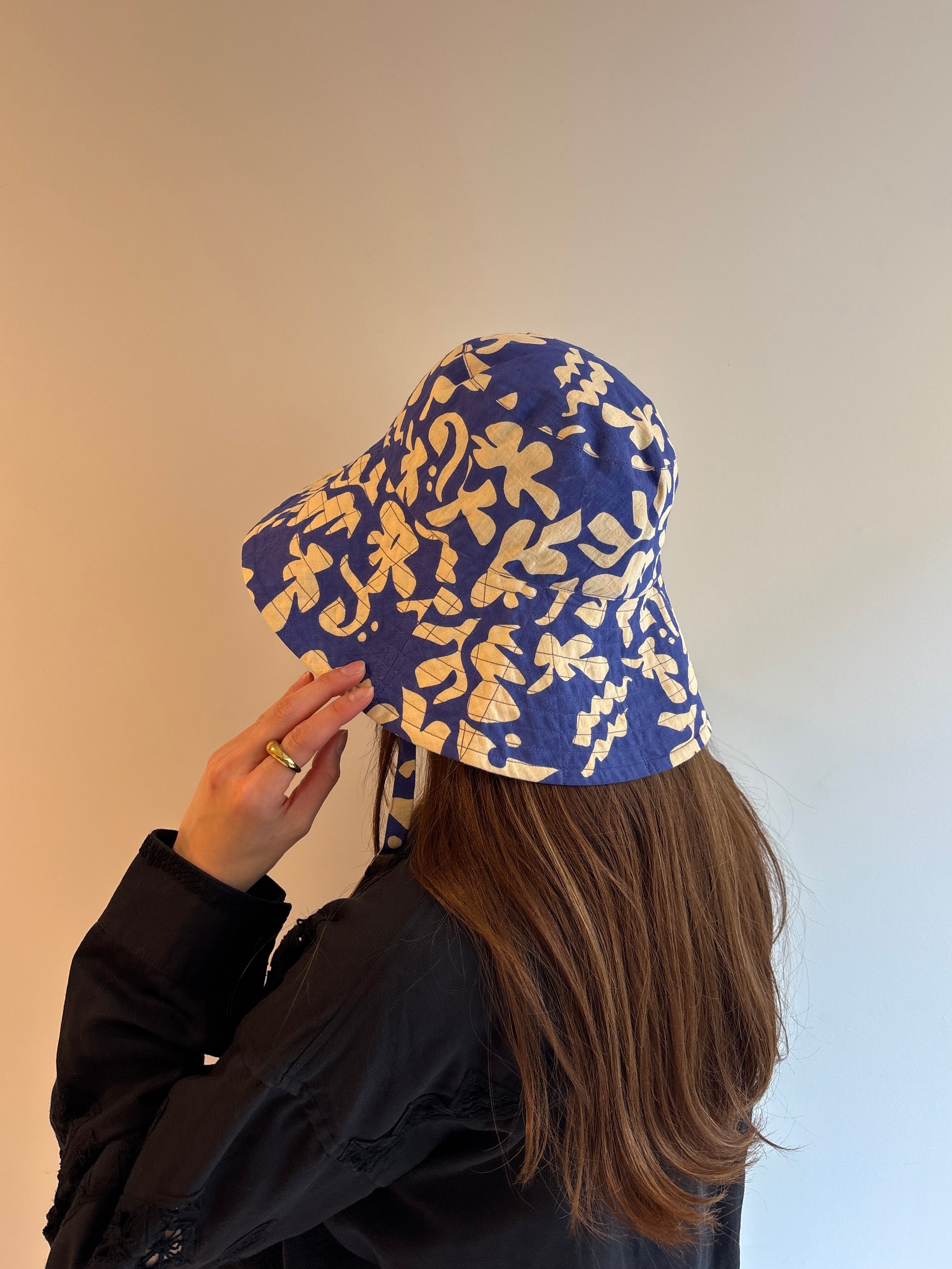 C.LINEN FLOWER PRT HAT
