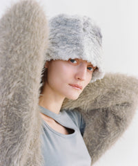 FUR LAMPSHADE HAT SNOW