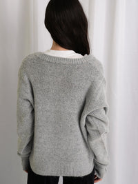 LS CREW CARDIGAN SHORT LENGTH KNIT