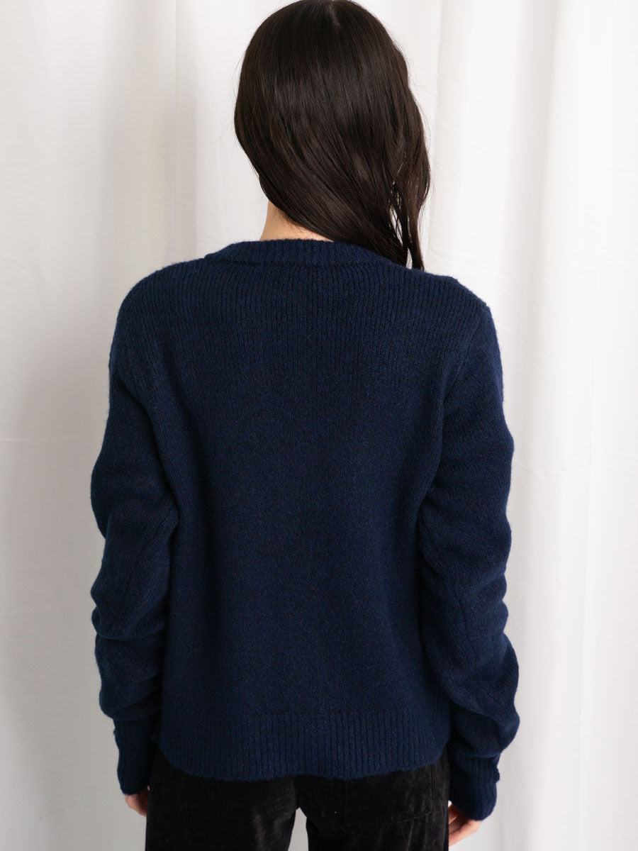 LS CREW CARDIGAN SHORT LENGTH KNIT