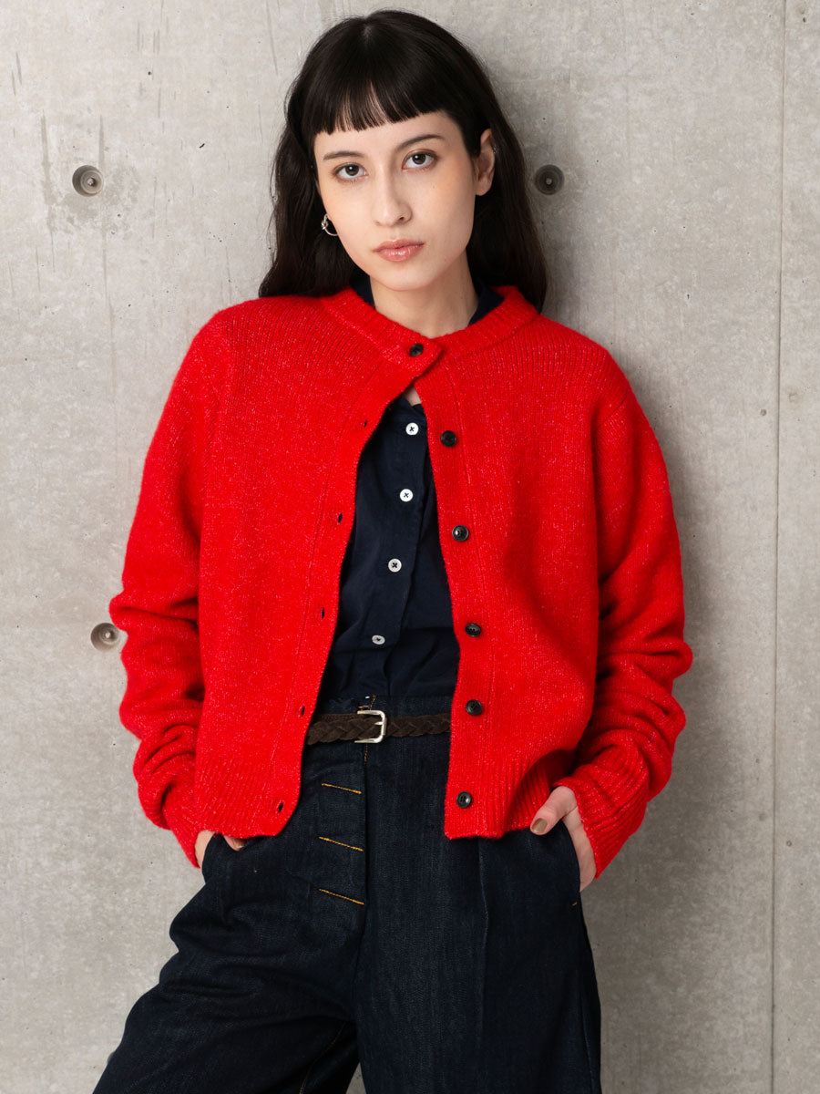LS CREW CARDIGAN SHORT LENGTH KNIT
