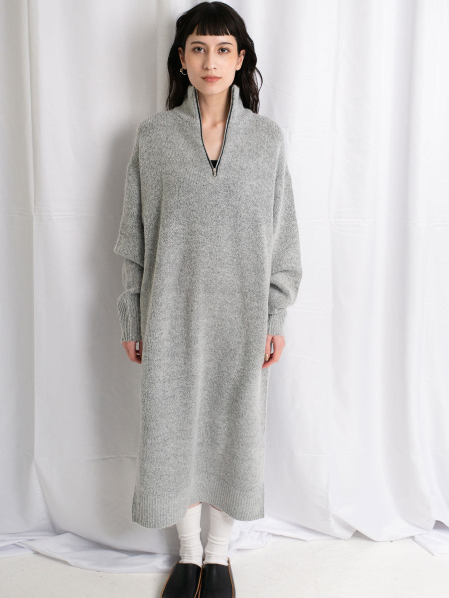 LS HALF ZIP DRESS