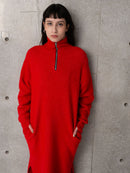 LS HALF ZIP DRESS