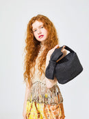 RIBBON POUCH RAFFIA