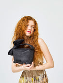 RIBBON POUCH RAFFIA