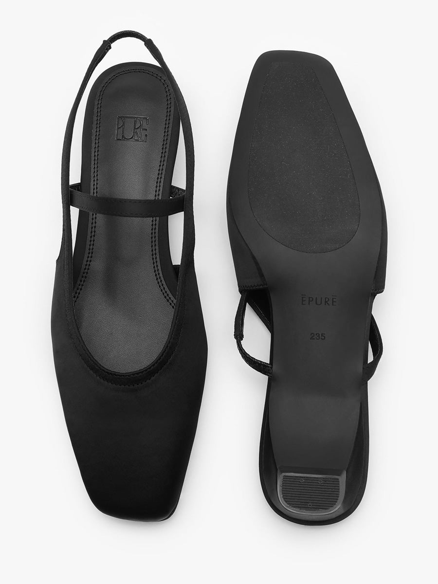 【EPURE】ETTE SATIN SLINGBACKS