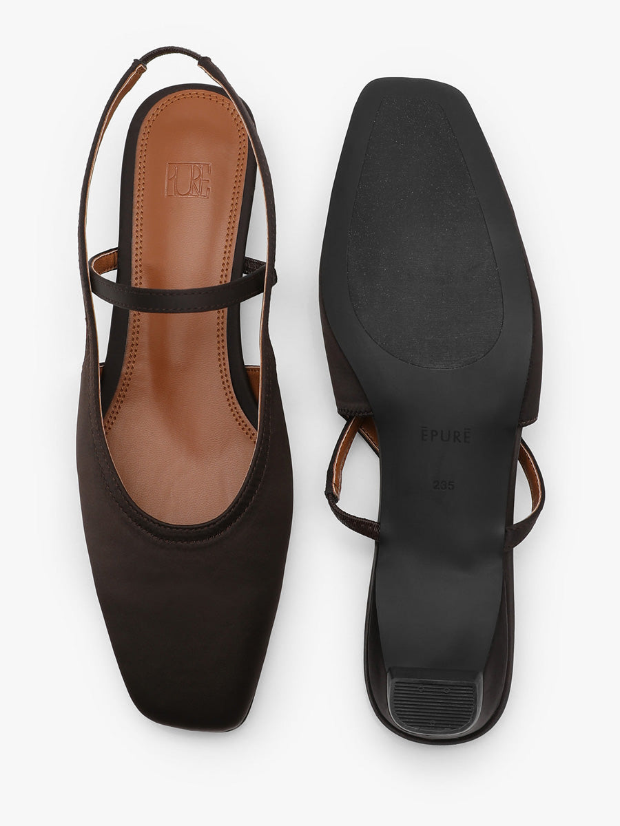 【EPURE】ETTE SATIN SLINGBACKS