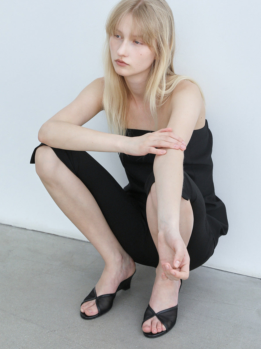 【EPURE】ROSI NET WEDGE MULES