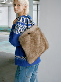 【GREEN BUTTER】OMBRE FUR LEATHER BAG