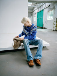 【GREEN BUTTER】OMBRE FUR LEATHER BAG