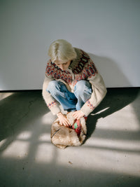 【GREEN BUTTER】OMBRE FUR LEATHER BAG