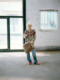 【GREEN BUTTER】OMBRE FUR LEATHER BAG