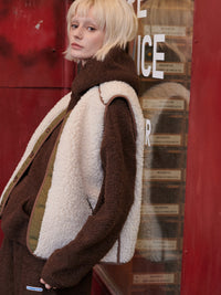 【GREEN BUTTER】REVERSIBLE SHEARLING QUILTED VEST