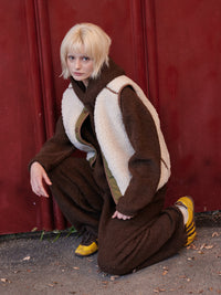 【GREEN BUTTER】REVERSIBLE SHEARLING QUILTED VEST