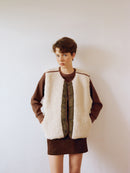 【GREEN BUTTER】REVERSIBLE SHEARLING QUILTED VEST