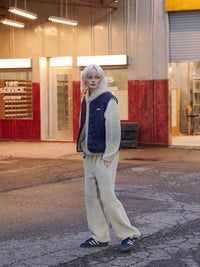 【GREEN BUTTER】REVERSIBLE SHEARLING QUILTED VEST