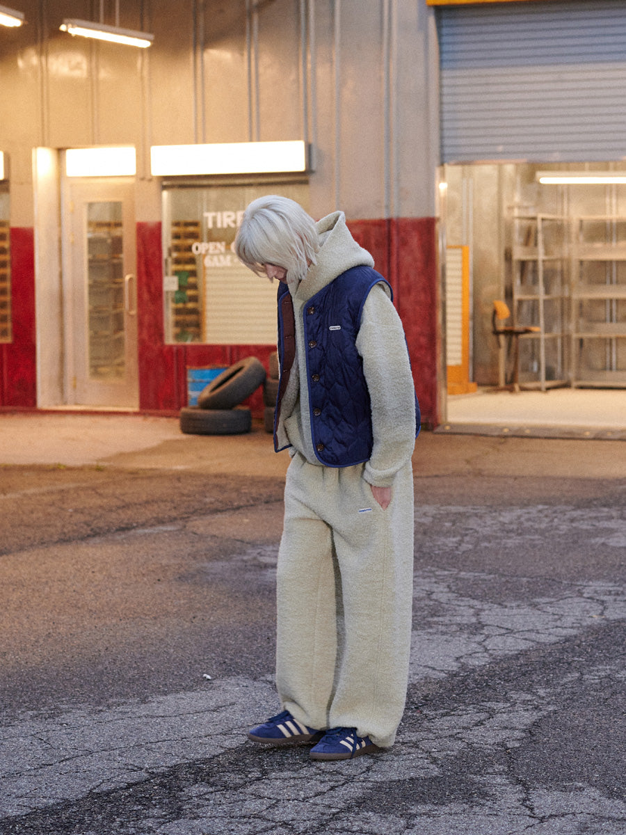 【GREEN BUTTER】REVERSIBLE SHEARLING QUILTED VEST