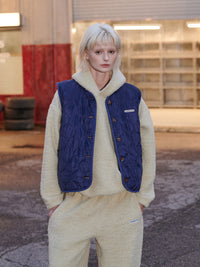 【GREEN BUTTER】REVERSIBLE SHEARLING QUILTED VEST