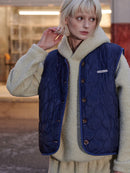 【GREEN BUTTER】REVERSIBLE SHEARLING QUILTED VEST