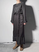 【ARCHIVE STANCE】CUPRO MAXI FRILL HEM DRESS