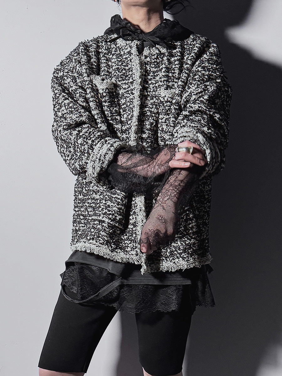 【ARCHIVE STANCE】NO-COLLAR KNIT BIG JACKET