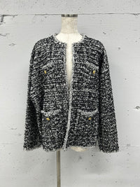 【ARCHIVE STANCE】NO-COLLAR KNIT BIG JACKET