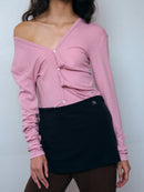 【PISCESS】RIBBED BUTTON CARDIGAN