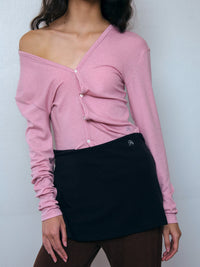 【PISCESS】RIBBED BUTTON CARDIGAN