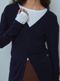 【PISCESS】RIBBED BUTTON CARDIGAN