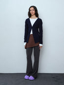 【PISCESS】RIBBED BUTTON CARDIGAN