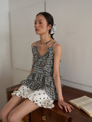 【OURSAALTY】ANN CHECK FRILL BUSTIER