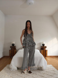 【OURSAALTY】ANN CHECK FRILL BUSTIER