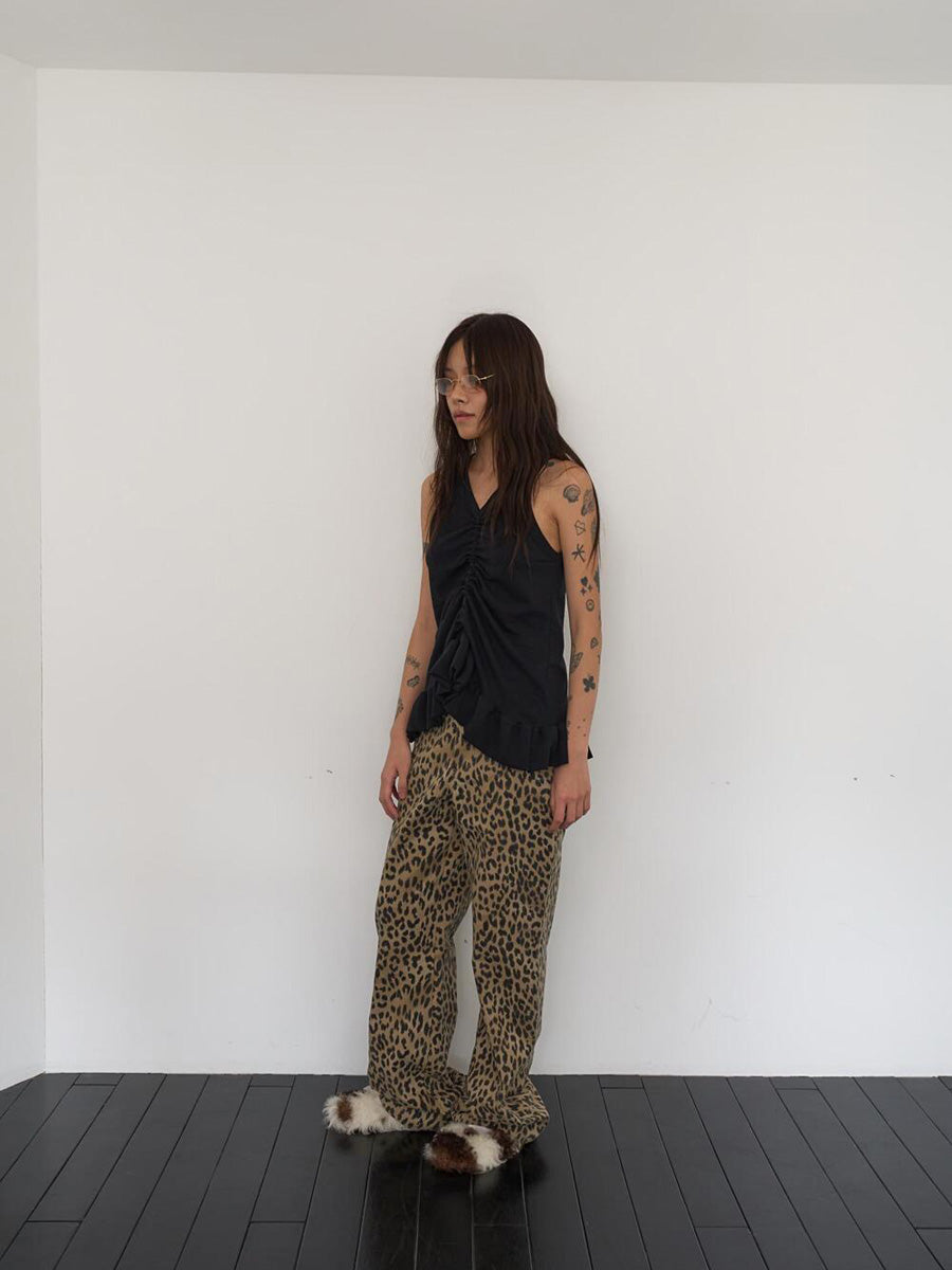 【OURSAALTY】LEOPARD WIDE PANTS