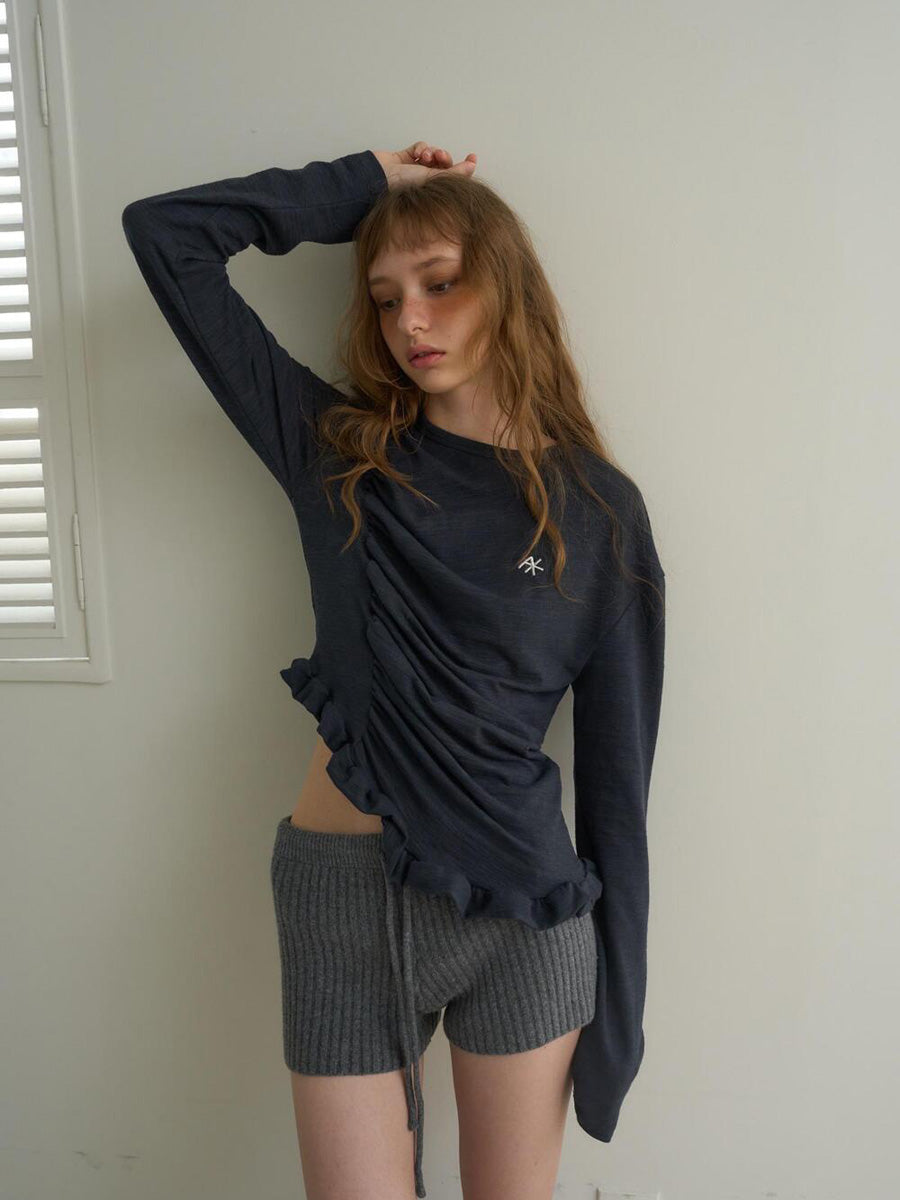 【OURSAALTY】PLEASANT FRILL T-SHIRTS