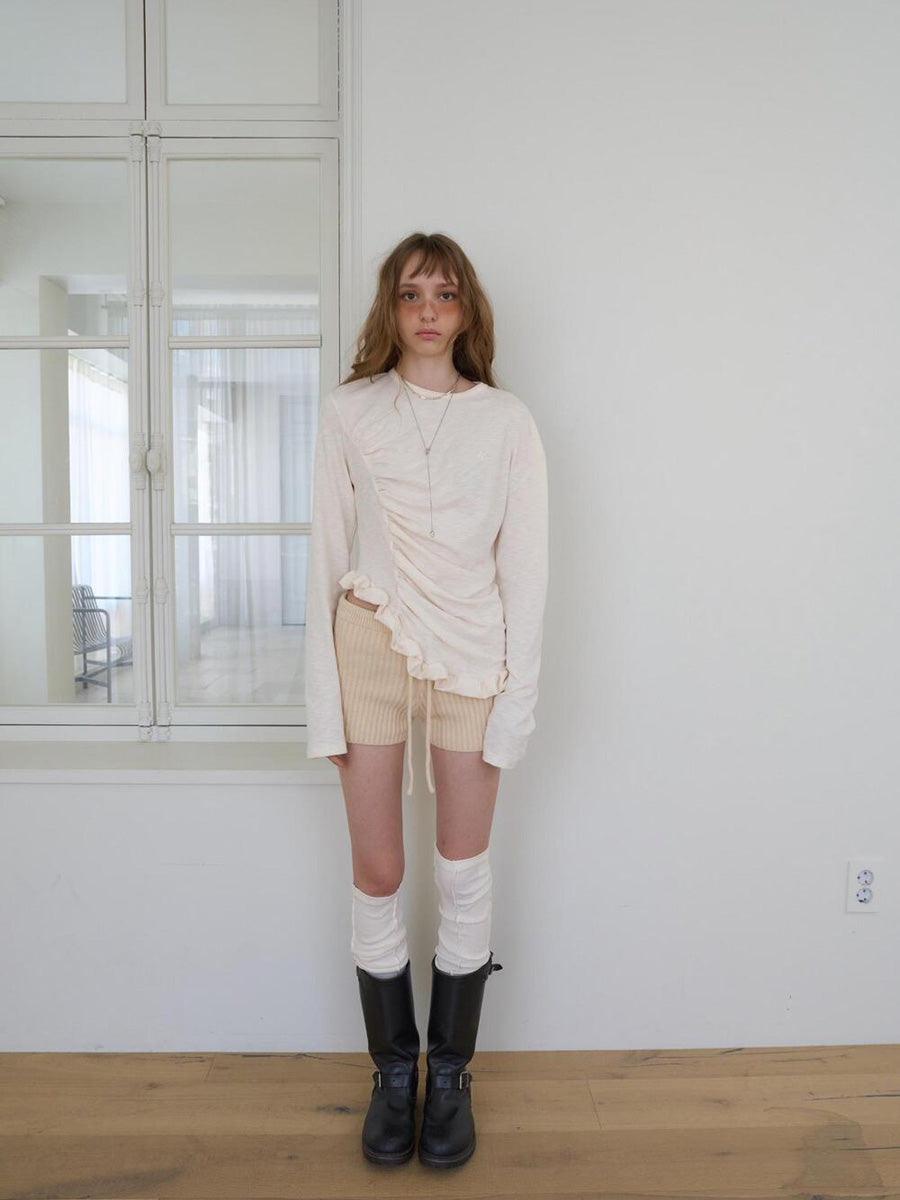 【OURSAALTY】PLEASANT FRILL T-SHIRTS