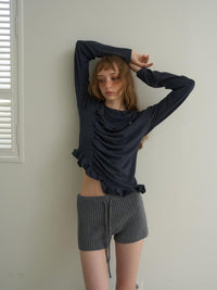 【OURSAALTY】PLEASANT FRILL T-SHIRTS