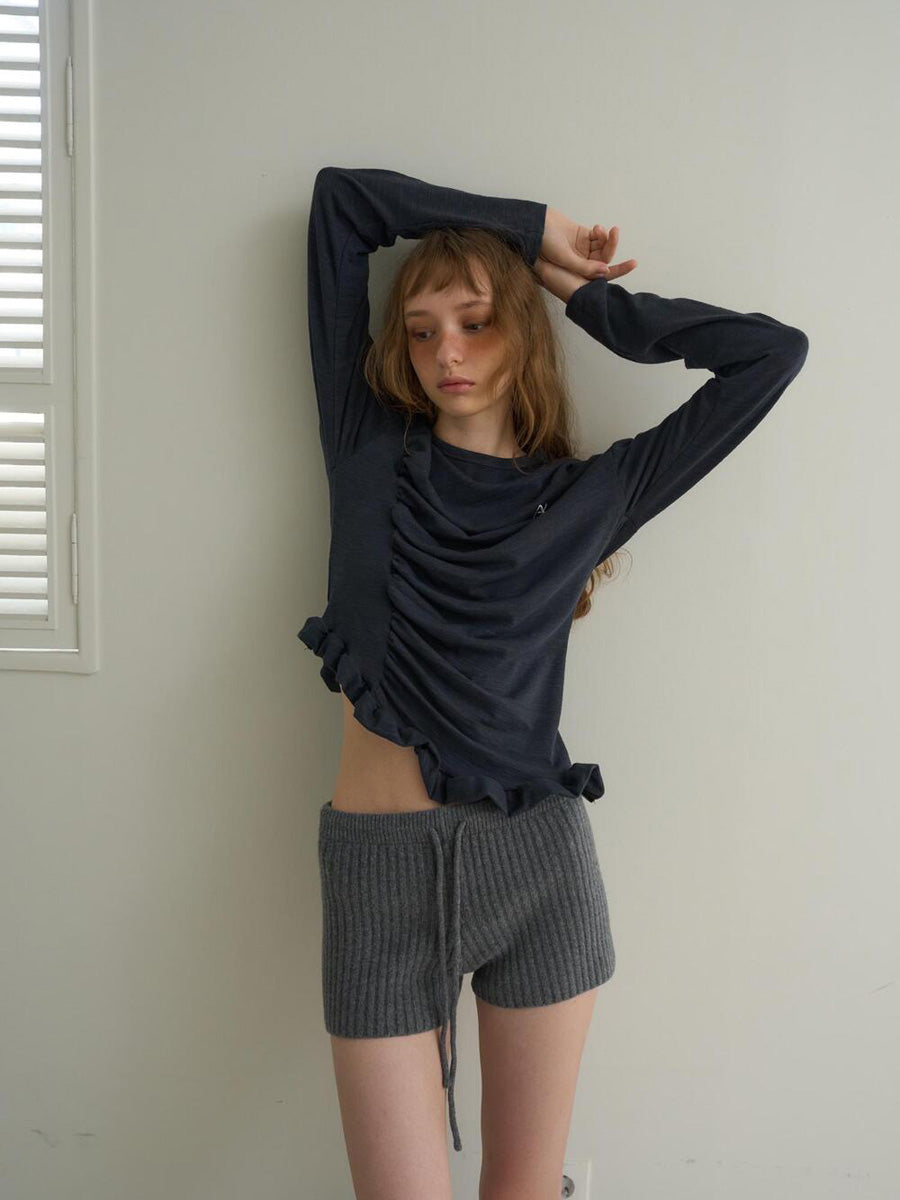 【OURSAALTY】PLEASANT FRILL T-SHIRTS