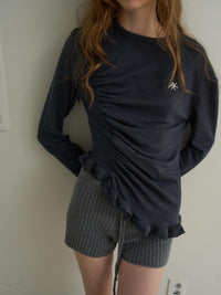 【OURSAALTY】PLEASANT FRILL T-SHIRTS