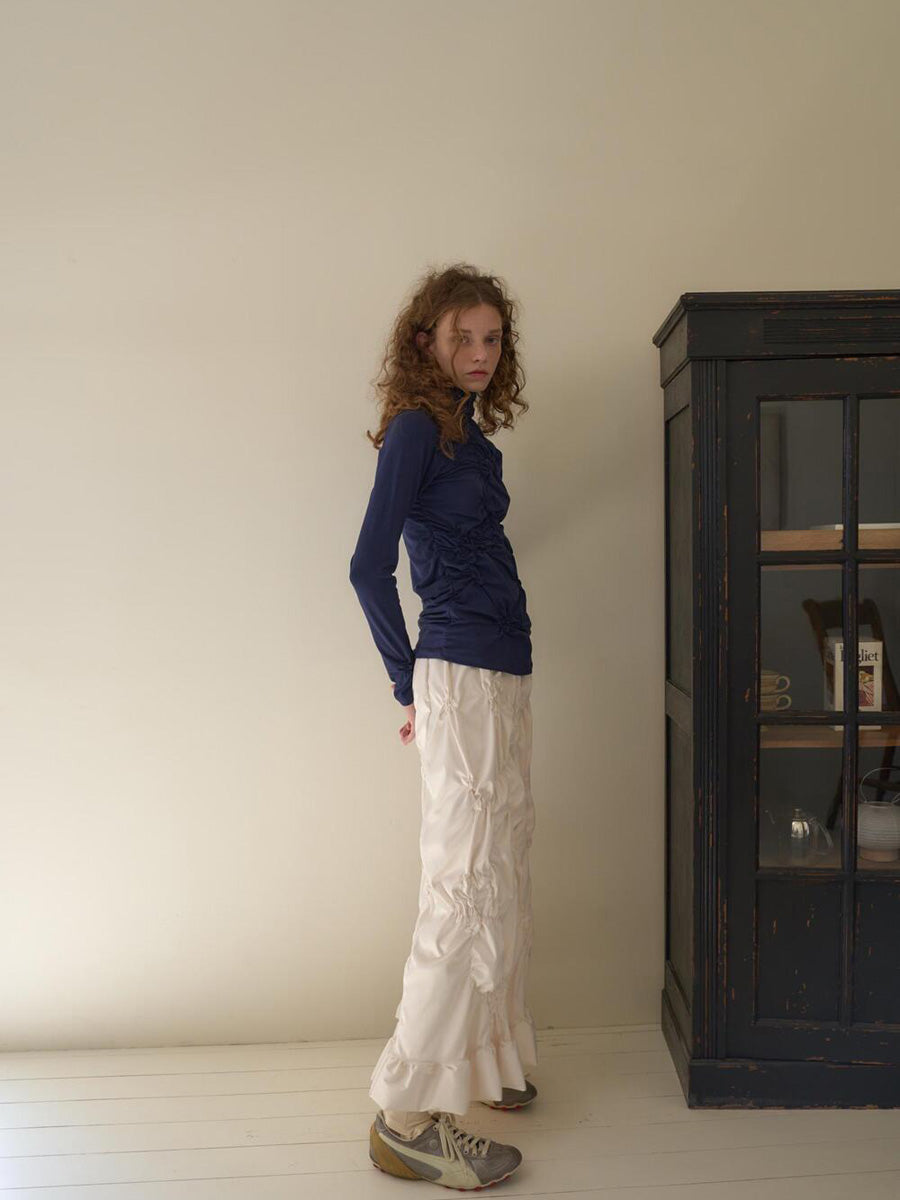 【OURSAALTY】WRINKLY HIGH-NECK T SHIRTS