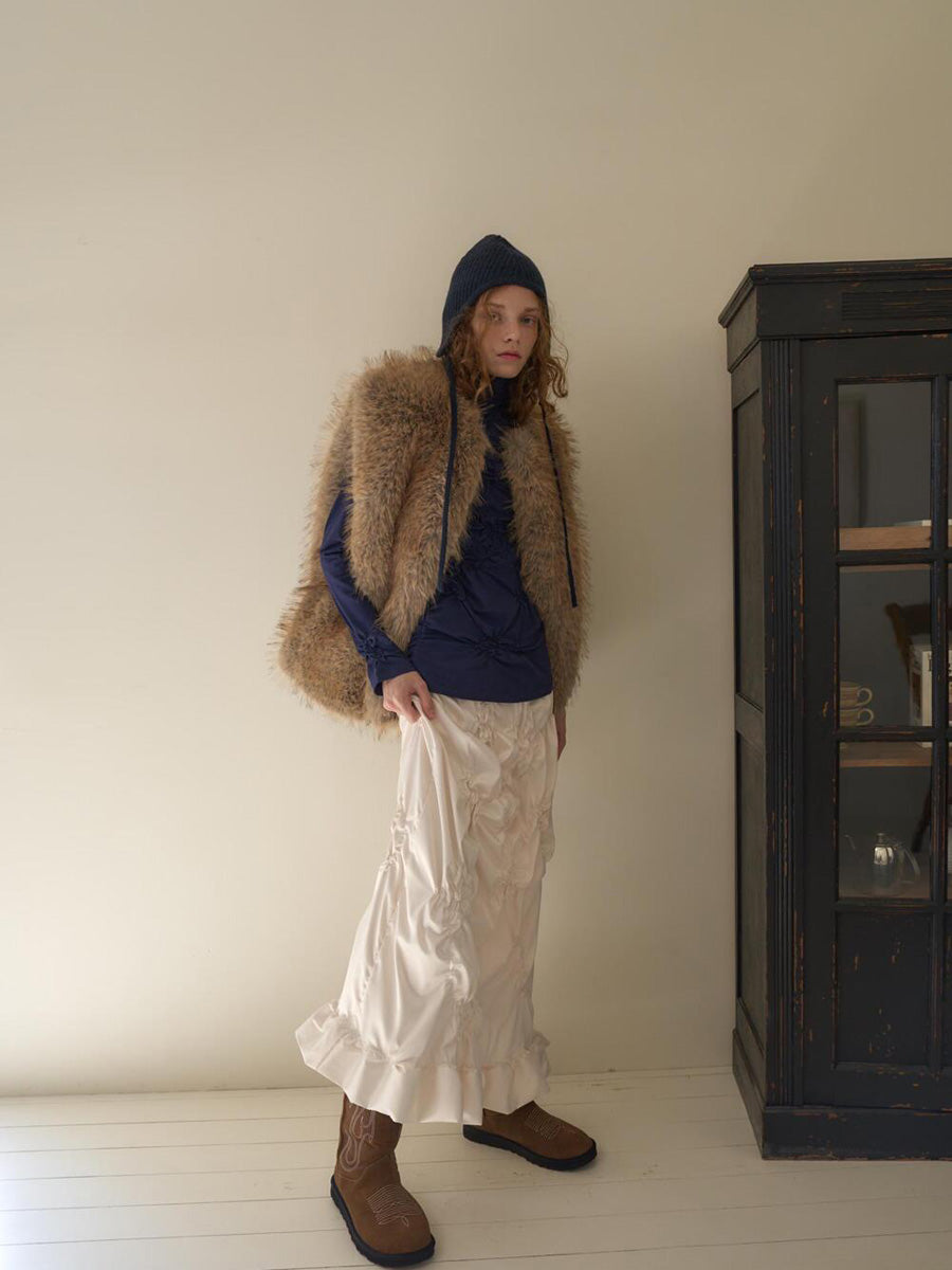 【OURSAALTY】WRINKLY HIGH-NECK T SHIRTS