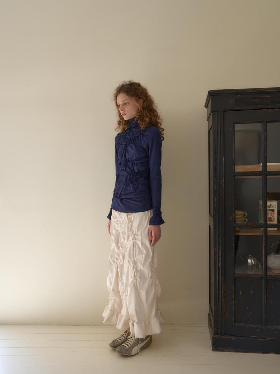 【OURSAALTY】WRINKLY HIGH-NECK T SHIRTS