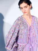 KAREENA SQUARE PRINT BEADS GILET