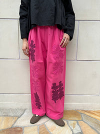 COTTON FLOWER PATCHWORK PANTS