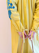 C.LINEN BIG FLOWER EMB DRESS