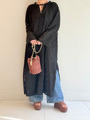 C.LINEN JOINT LACE DRESS