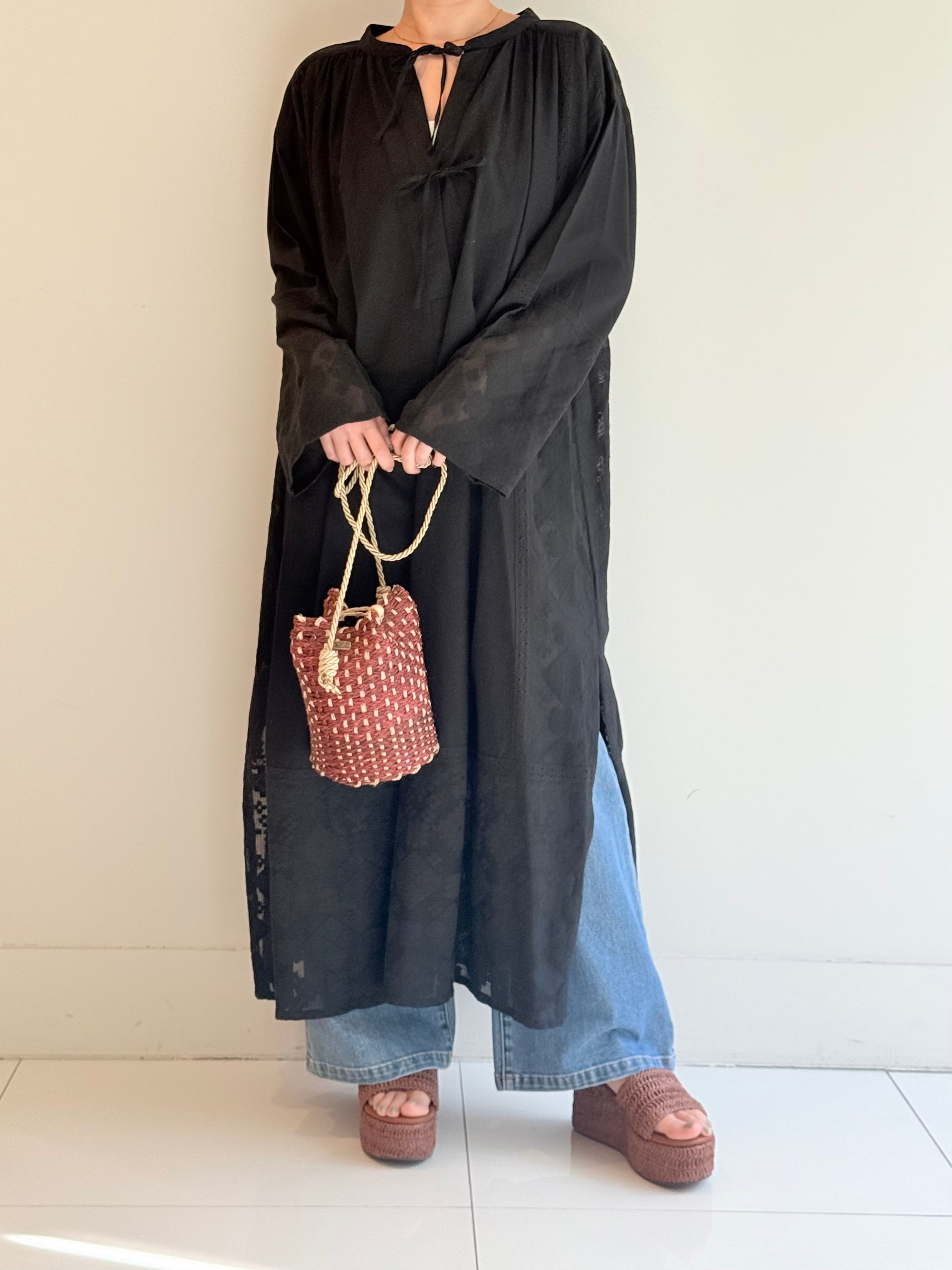 C.LINEN JOINT LACE DRESS