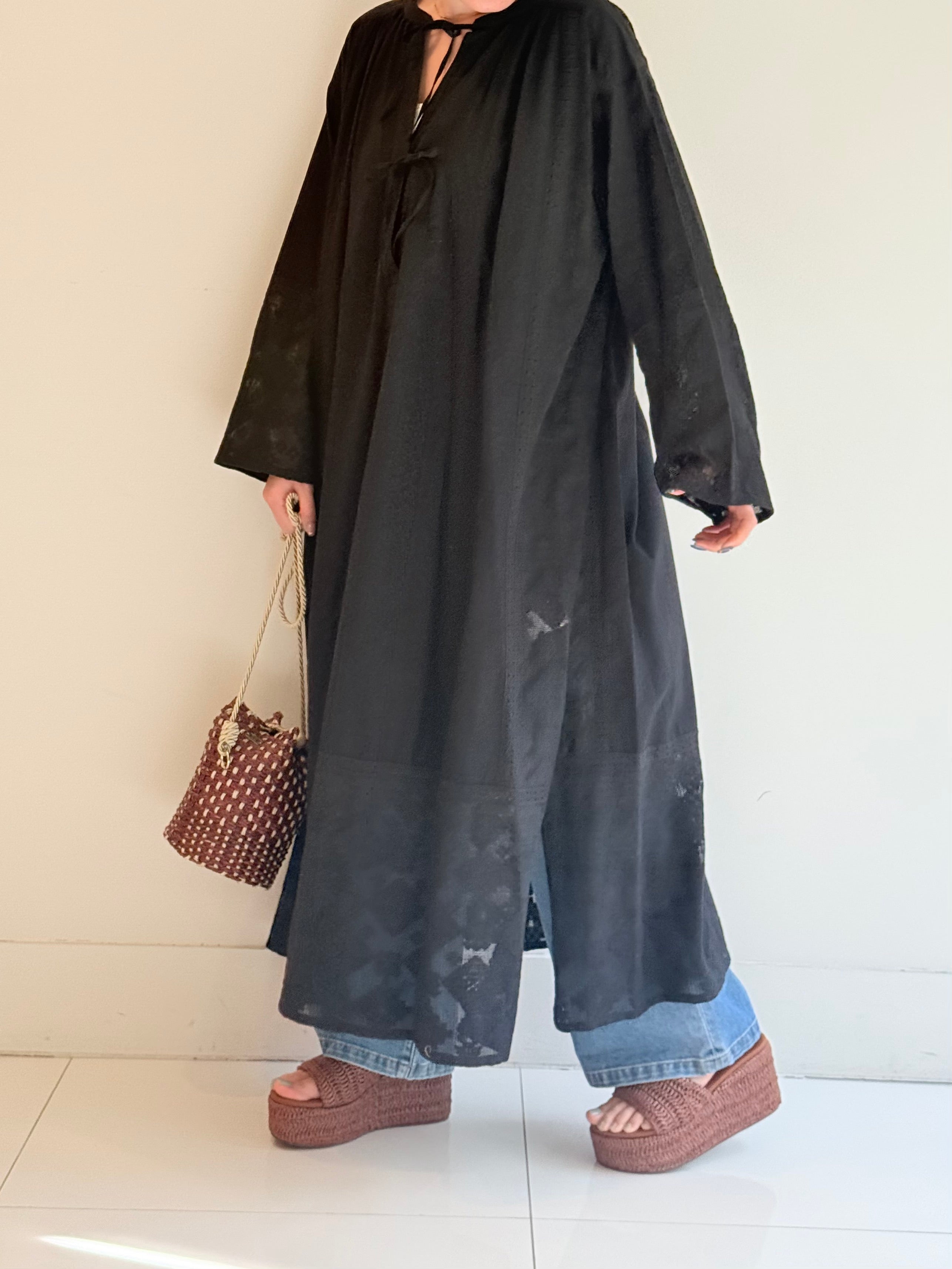 C.LINEN JOINT LACE DRESS